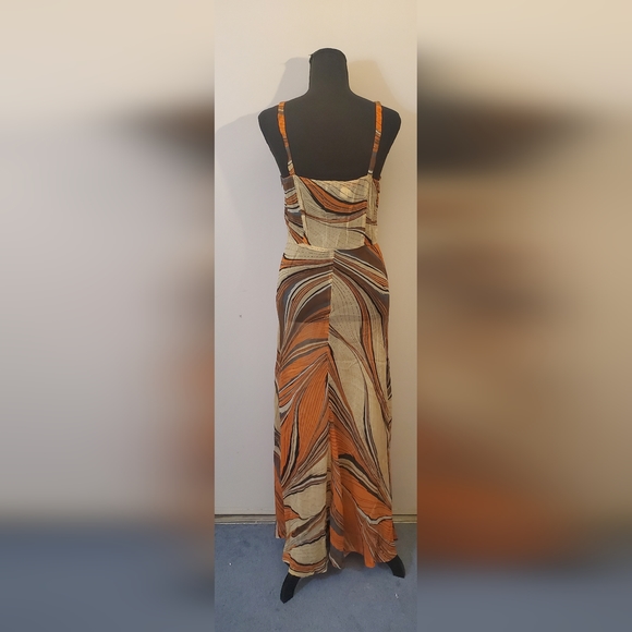 Frank Usher London Vintage 1970s Sheer Maxi Dress Womens Size 38 - Picture 5 of 12
